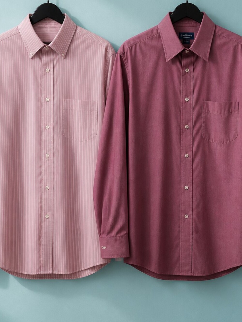📣Bundle of 2 Macys Mens Reg Fit Non Iron Button Down Collared Dress Shirts 16.5